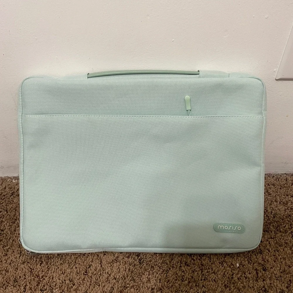 MOSISO Laptop Sleeve Bag Case Pouch Aqua Green‎ 13 Inch Computer Few Small Stain